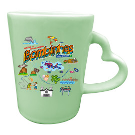 Caneca catarina asa coração traço colorido