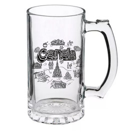 Caneco de Chopp vidro traço preto CAN