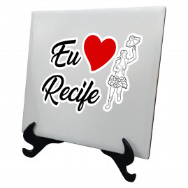 Azulejo com suporte eu amo Ponto turístico RE