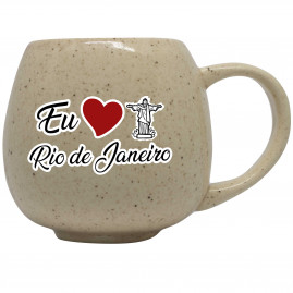 Caneca Moon Natural Granilhada Eu Amo Ponto Turístico RJ