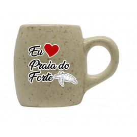 Caneca Moon Pequena Natural Granilhado Eu Amo Ponto Turístico PFO