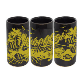 Copo shot vodka retrô traço dourado MA