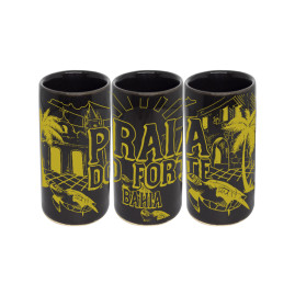 Copo shot vodka retrô traço dourado PFO