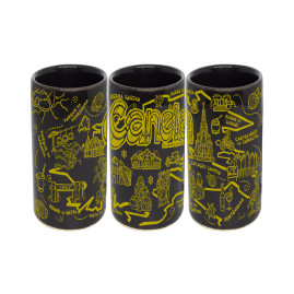 Copo shot vodka faixa traço dourado CAN
