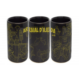 Copo shot vodka faixa traço dourado AR