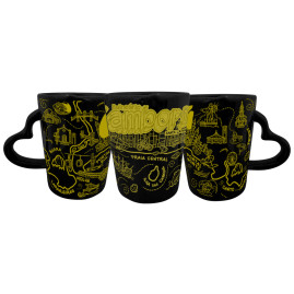 Caneca asa coração faixa traço dourado BC