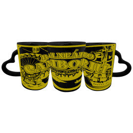 Caneca asa coração traço dourado retrô BC