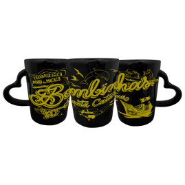 Caneca catarina asa coração retrô traço dourado Bomb.