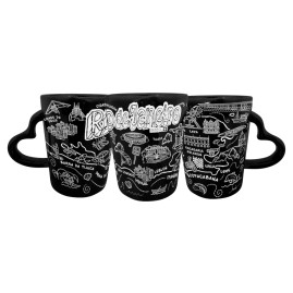 Caneca catarina asa coração faixa traço branco RJ
