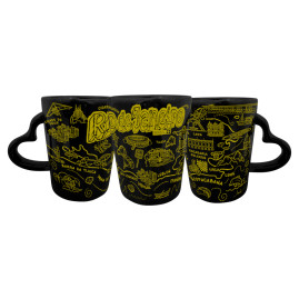 Caneca catarina asa coração traço dourado RJ
