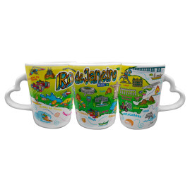 Caneca catarina asa coração faixa traço colorido RJ