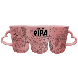 Caneca Catarina Coração Faixa Traço Preto PI